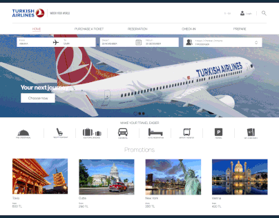 Re-design : Turkish Airlines Website