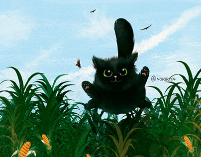 Иллюстрация «Чёрный котик»