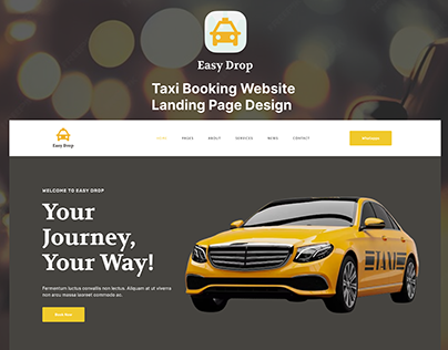 Taxi bookinr website landing page design