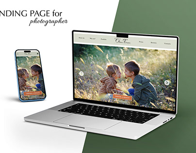 Landing page for photographer | UI UX Design
