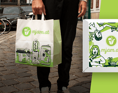 Packaging Illustrations for Food Delivery Service mjam