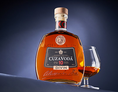 Brandy Bottle and Label Design - Cuza Voda