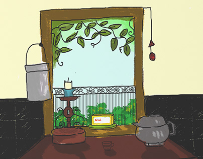 Illustration: View from my friend's kitchen
