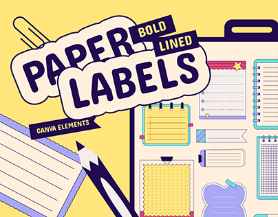 Canva Elements | Bold Lined Paper Labels