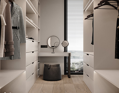 Own wardrobe for minimalist bedroom