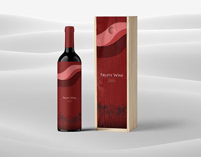 Wine bottle and box package design