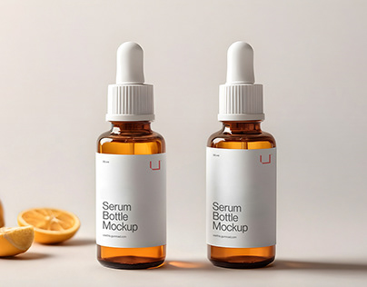 Cosmetic Serum Bottle Mockup (PSD)