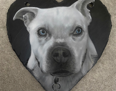 Dog memorial portrait