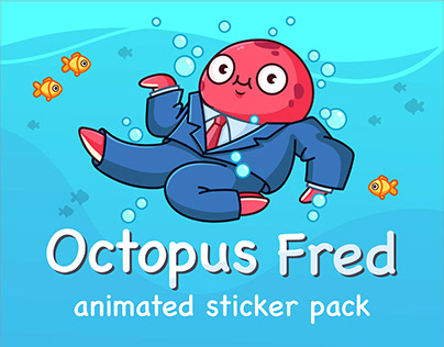 Octopus Fred animated sticker pack VKontakte