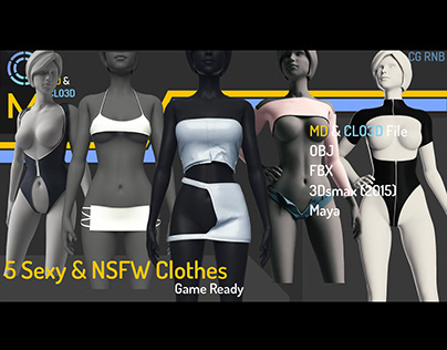 5 Sexy And NSFW Clothes (Game Ready)