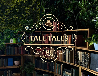 Tall tales (Vintage bookstore) brand identity