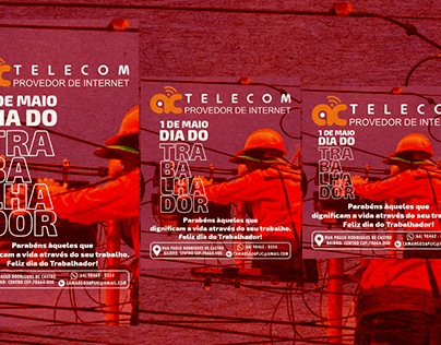 Kit mídia social AC Telecom: Dia do Trabalhador