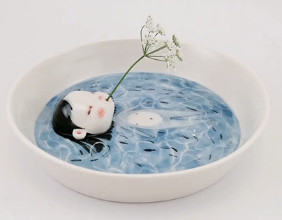 Floating - porcelain object
