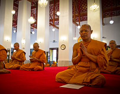 After Buddha day, Wat ChanaSongkram, Bangkok, Thailand