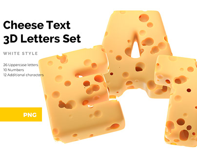 Cheese Text 3D Letters Set