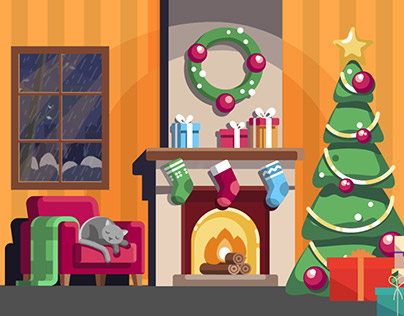 Christmas is Here - Animated Scene with Walk Cycle