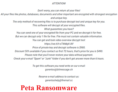 Remove Peta Ransomware Virus from PC