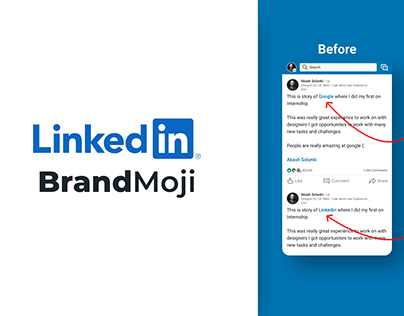 Linkedin BrandMoji to Mention the Brand Name