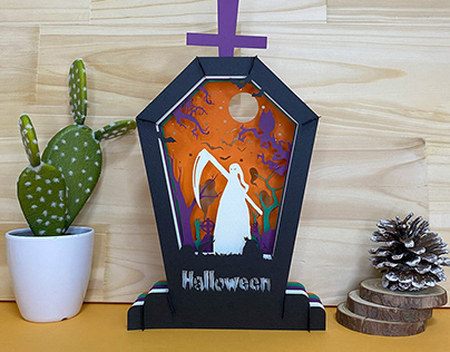 Halloween 1 - 3D Pop-up Light Box Headstone File