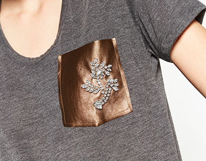 Embellish Leather Pocket | Zara