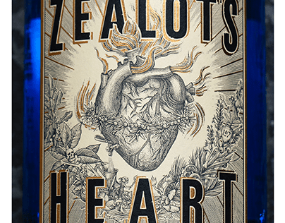 Zealot's Heart Label Illustrated by Steven Noble