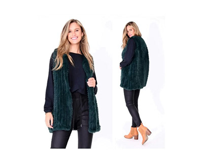 Buy "Monroe" Emerald Faux Fur Vest