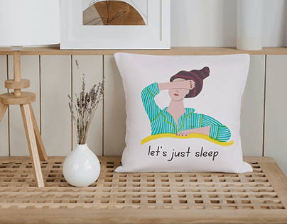 Let's Just Sleep Pillow Design for Print on Demand