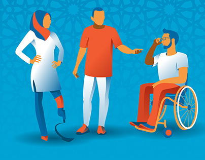 Web Illustration about disabilities challenge