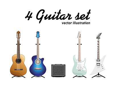 4 guitar set