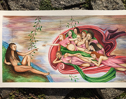 Creation of Humanity, Watercolor