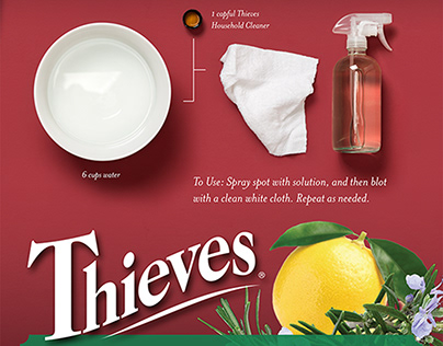 Thieves cleaner recipe infographic