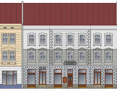 The design of the facade of historical building