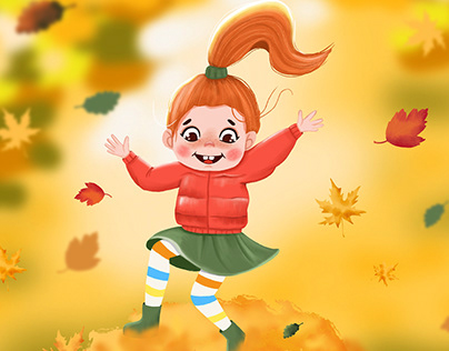 "Happy Autumn" - children's illustration