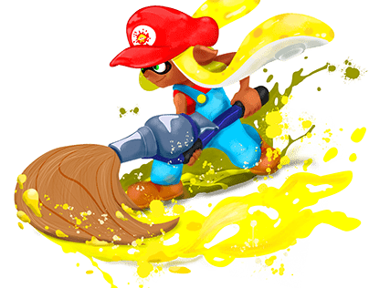 Super Mario Inkling Girl (Splatoon)