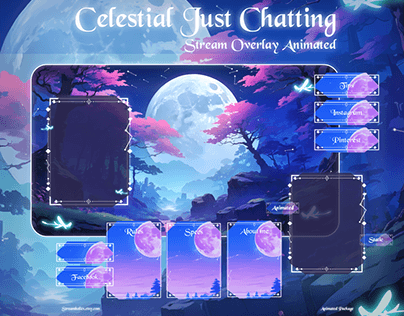 Project thumbnail - Sky Night Stream Overlay Pack - Just Chatting