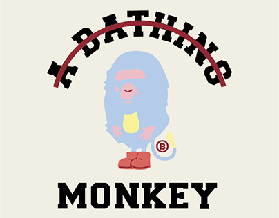 A Bathing Monkey (BAPE logo parody)