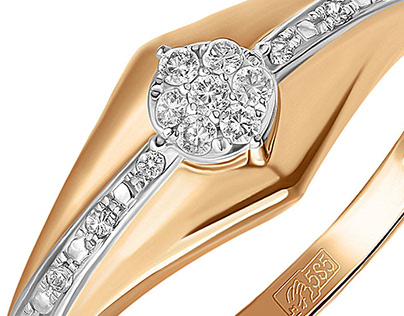 Yellow gold rings with diamonds