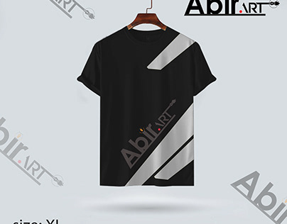 black & white typography logo type abir art t-shirt