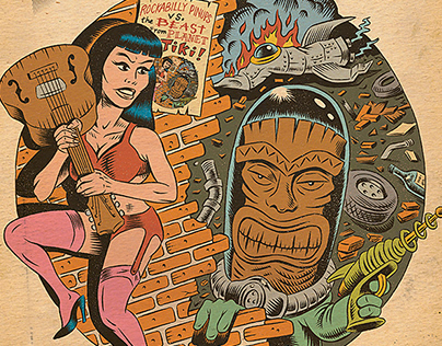 ROCKABILLY PINUPS vs. The BEAST from PLANET TIKI!