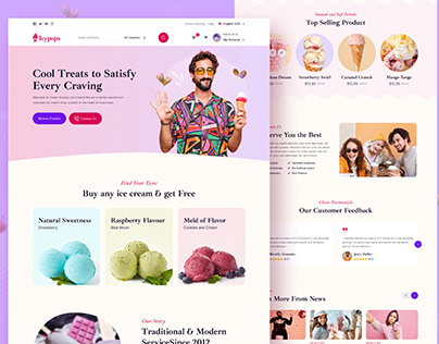 icecream shop web design