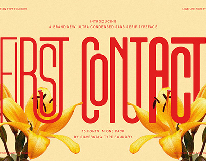 First Contact - Ultra Condensed Typeface (16 Fonts)