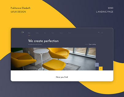 Landing page concept for furniture store