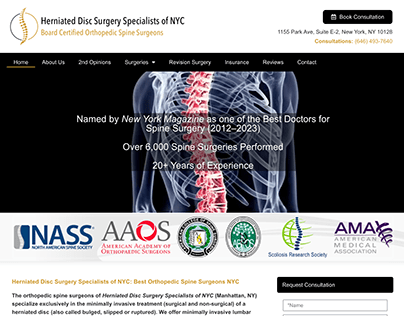 Herniated Disc Surgery Specialists of NYC - Website