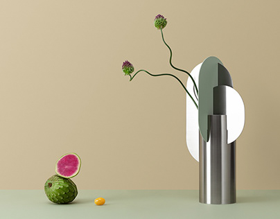 Collection of vases in stainless steel by NOOM