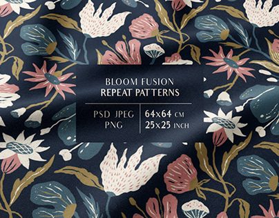 Bloom Fusion Seamless Patterns
