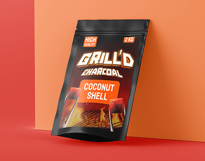 Grill'D Coconut Shell Charcoal | Label Design
