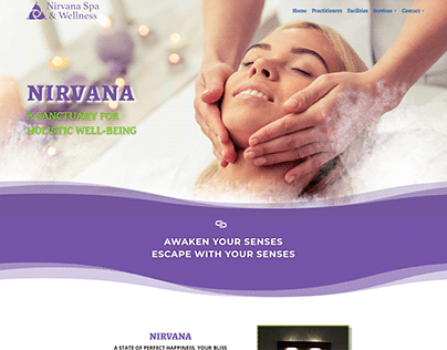 Website design for Nirvana Spa and wellness
