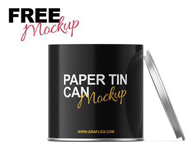 Free Paper Tin Can Mockup
