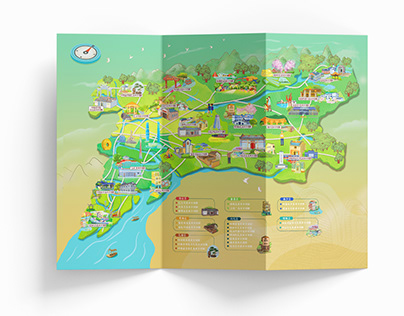 Guangzhou Beautiful Countryside Group Tour Map 插画地图