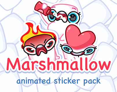 Marshmallow animated sticker pack